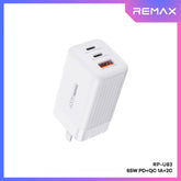 REMAX - RP-U83 Jaker II Series PD+QC Foldable GAN Charger ( 65W ) - White